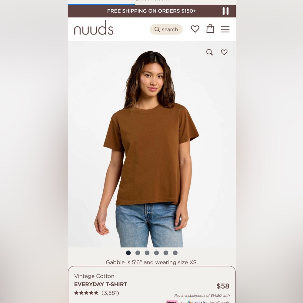 NUUDS vintage cotton Everyday T-Shirt - Chocolate